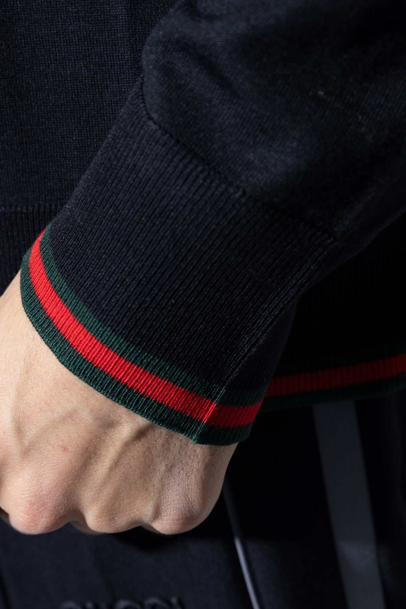 Gucci Wool sweater with distinctive Web stripe | Men's | Vitkac